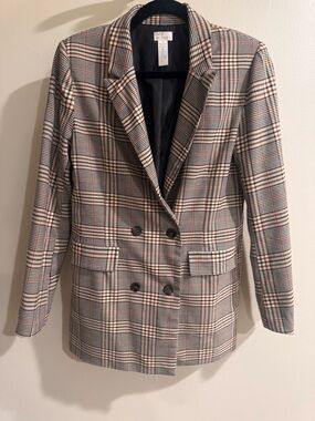 Wilfred Glen Plaid Double-Breasted Blazer in Brown/Black
